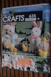 7421 MCCALLS EASTER RABBITS, CARROT ,CHICK, EGG, BASKET PATTERN UNCUT